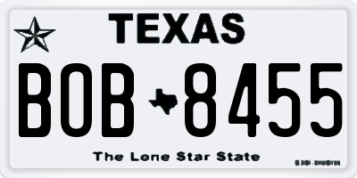 TX license plate BOB8455