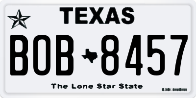 TX license plate BOB8457