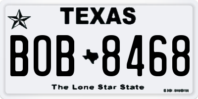 TX license plate BOB8468