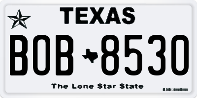 TX license plate BOB8530