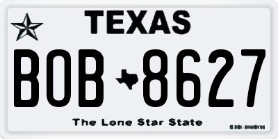 TX license plate BOB8627