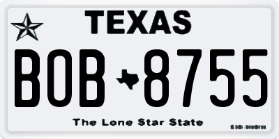 TX license plate BOB8755