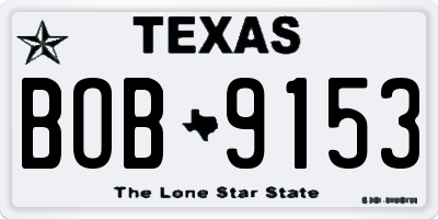 TX license plate BOB9153