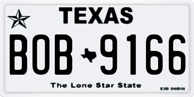 TX license plate BOB9166