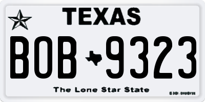 TX license plate BOB9323