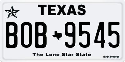 TX license plate BOB9545