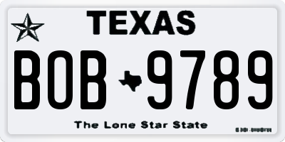 TX license plate BOB9789