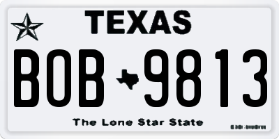 TX license plate BOB9813