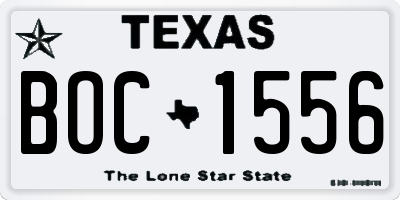 TX license plate BOC1556