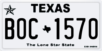 TX license plate BOC1570
