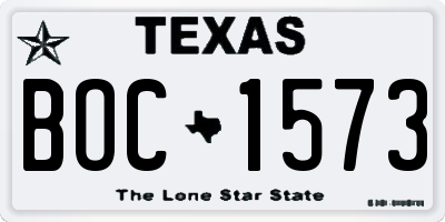 TX license plate BOC1573