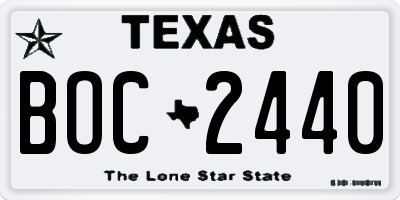 TX license plate BOC2440