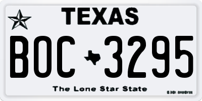 TX license plate BOC3295