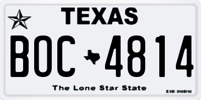 TX license plate BOC4814