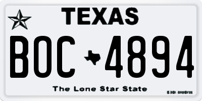 TX license plate BOC4894
