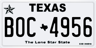 TX license plate BOC4956