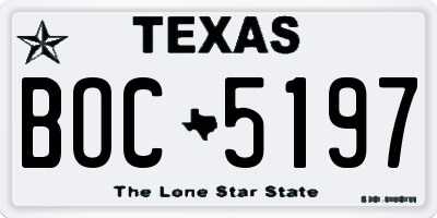 TX license plate BOC5197