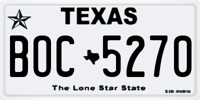 TX license plate BOC5270