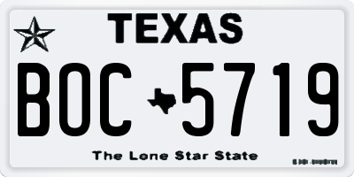TX license plate BOC5719