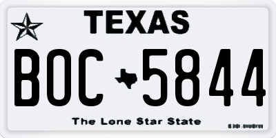 TX license plate BOC5844