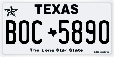 TX license plate BOC5890