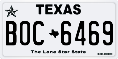 TX license plate BOC6469