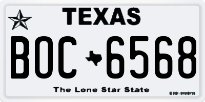 TX license plate BOC6568