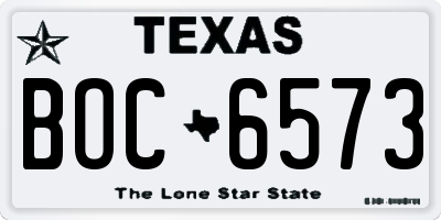 TX license plate BOC6573