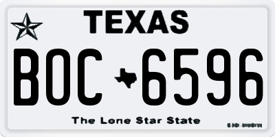 TX license plate BOC6596