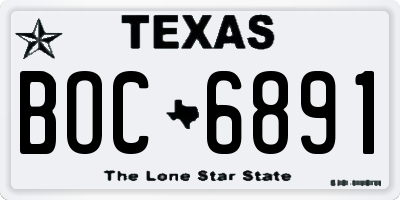 TX license plate BOC6891
