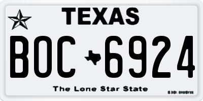 TX license plate BOC6924