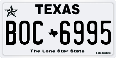 TX license plate BOC6995