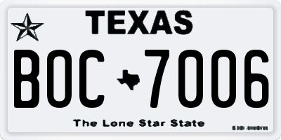 TX license plate BOC7006