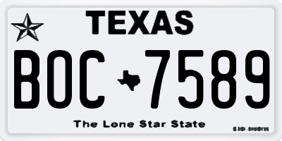 TX license plate BOC7589