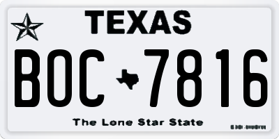 TX license plate BOC7816