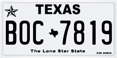 TX license plate BOC7819