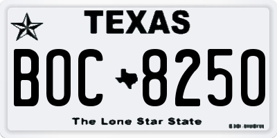 TX license plate BOC8250