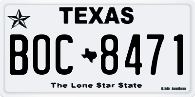 TX license plate BOC8471