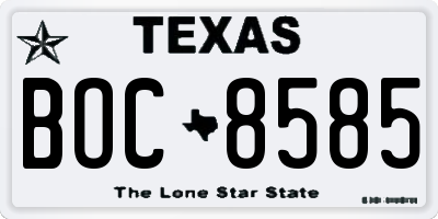 TX license plate BOC8585