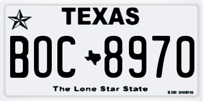TX license plate BOC8970