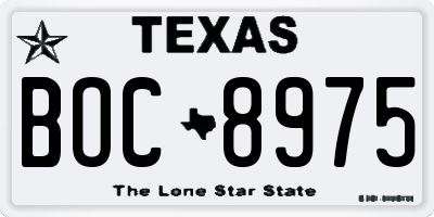 TX license plate BOC8975