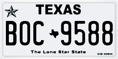 TX license plate BOC9588