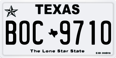 TX license plate BOC9710