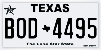 TX license plate BOD4495