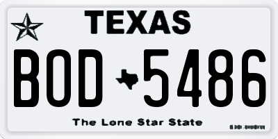TX license plate BOD5486