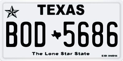 TX license plate BOD5686