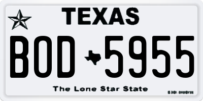 TX license plate BOD5955