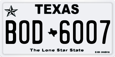 TX license plate BOD6007