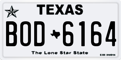 TX license plate BOD6164