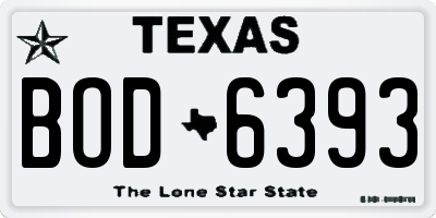 TX license plate BOD6393